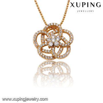 32699 Xuping high quality well design magnet flower shaped pendant vogue gold jewellery designs photos